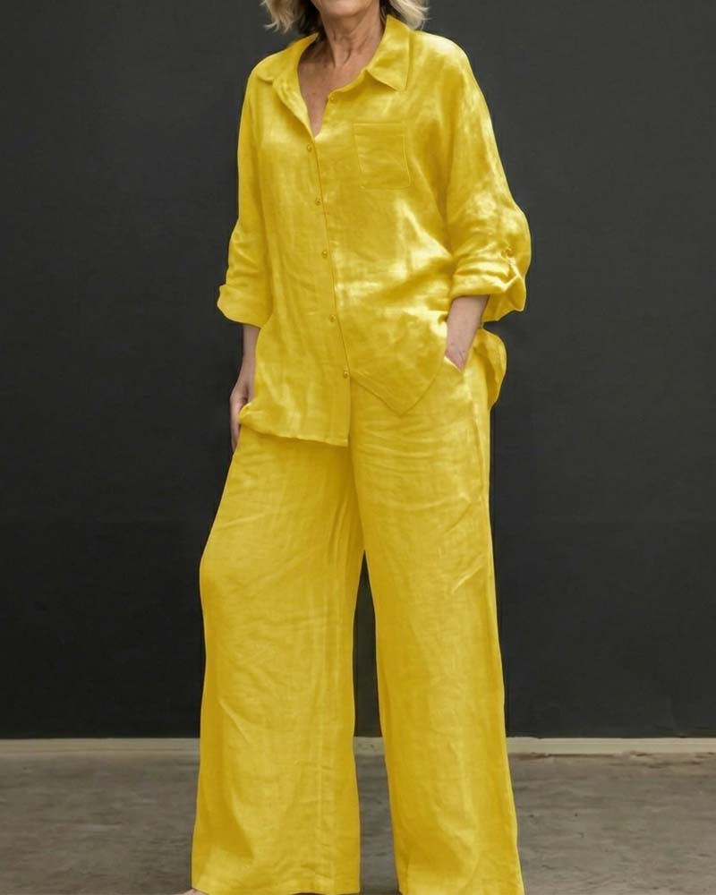 Set Lange Mouw Shirt Elastisch Lang