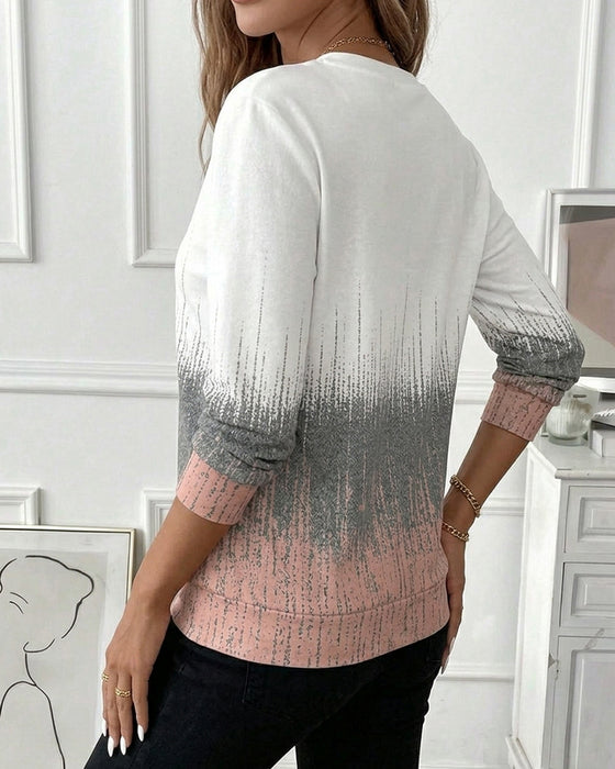 Sweatshirt Halfritsen Gradient Lange Mouw