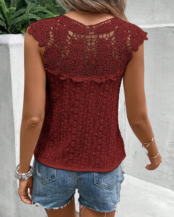 Blouse Kant V-hals Slim Fit