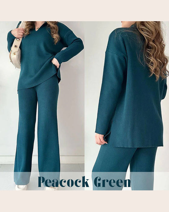 Twee - delig Set Met Eenkleurige En Brei - kenmerken