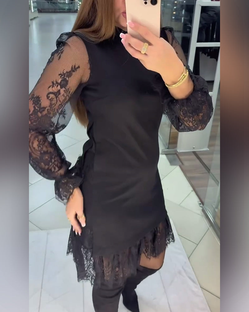 Kant Afgezet Patchwork Jurk