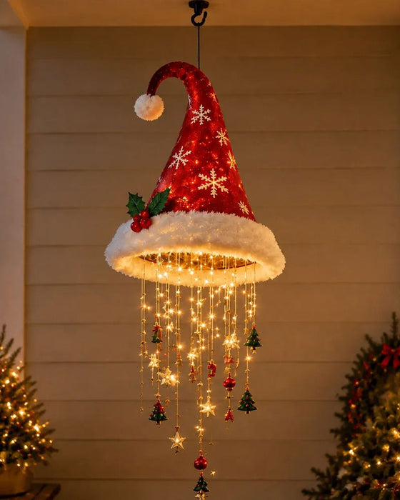 🎅 Verlichte Kerstman Hoed Hangende Kroonluchter🎄