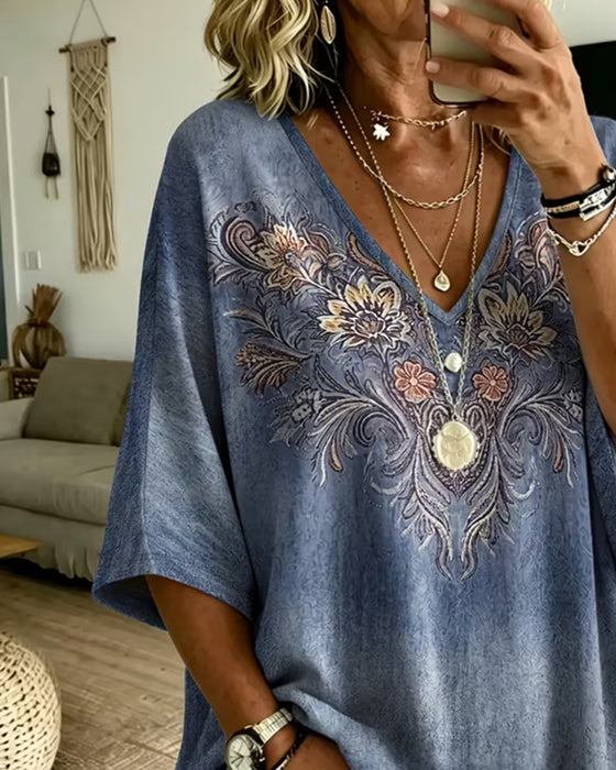 Blouse V-Hals Casual Trendy