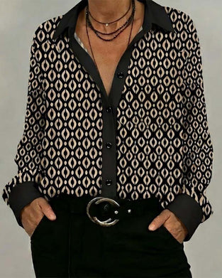 Overhemd Geometrisch Color-Block Patchwork