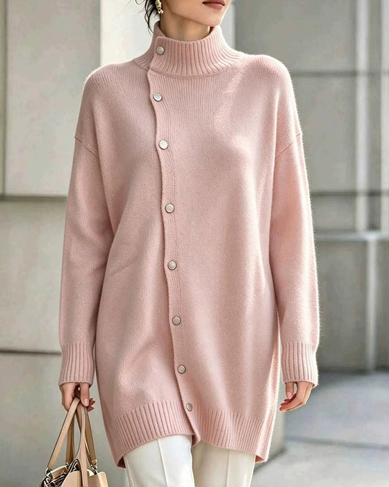 Cardigan Turtleneck Enkel Knoopsluiting