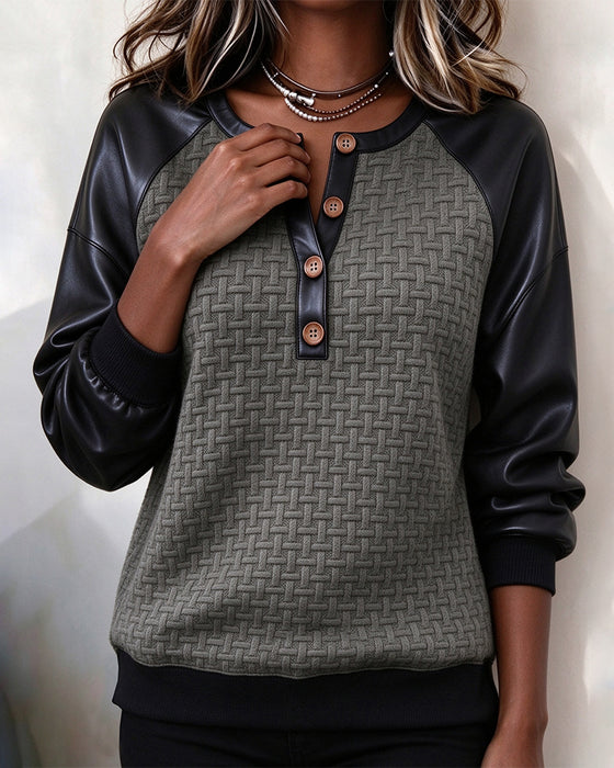 Top Patchwork Raglanmouw