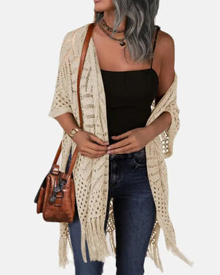 Cardigans Uitsparing Franje Brei