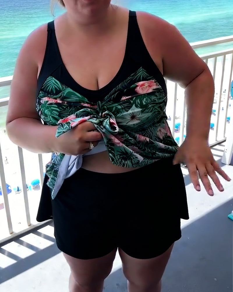 Casual tweedelig badpak met print