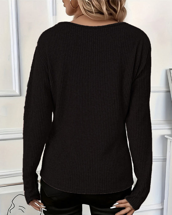 Top Casual Lange Mouw Rits