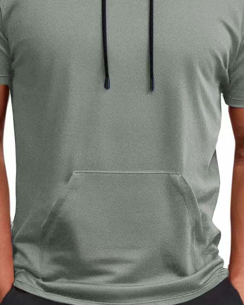 T-Shirt Capuchon Snel Droog Korte Mouw