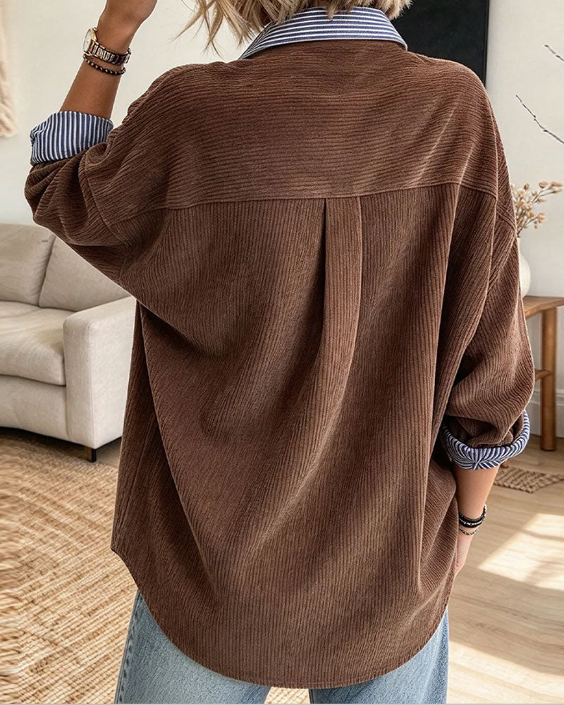 Shirt Knoop-Revers Fake Twee Delig
