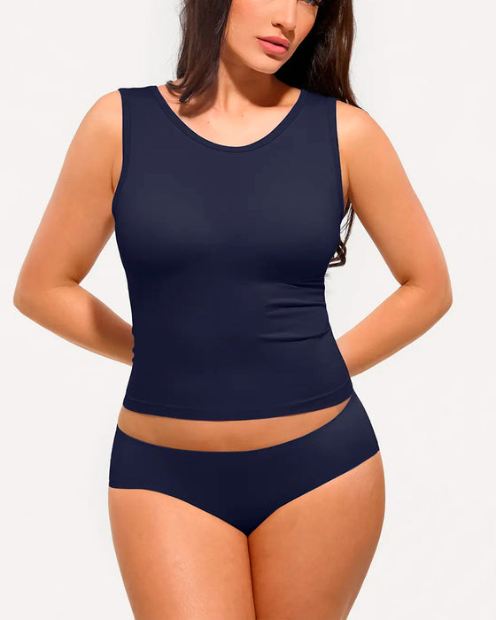 Tanktop Gestreept Ingebouwde Bh