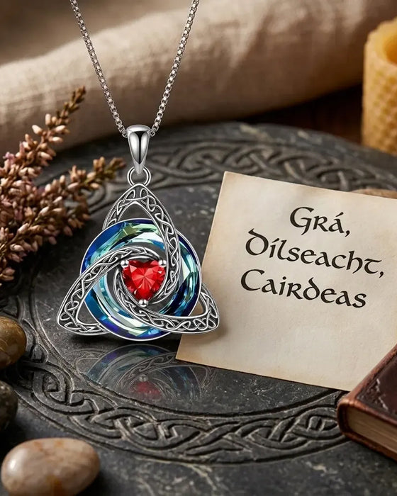 Geboortesteen Keltische Drie-eenheid Knoop Ketting ✨