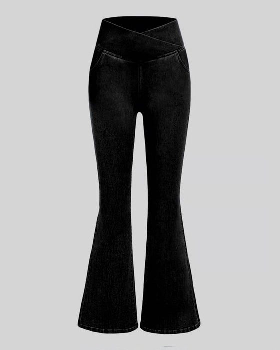 Broek Hoge Rekbaarheid Mode Zak Flare
