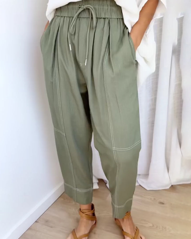 Lampionbroek Met Elastische Taille En Trekkoord