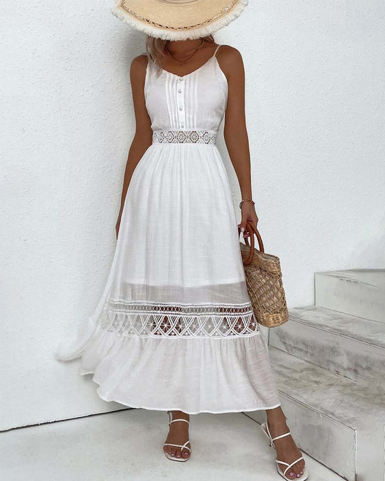 Effen kleur elegant kanten jarreteljurkje