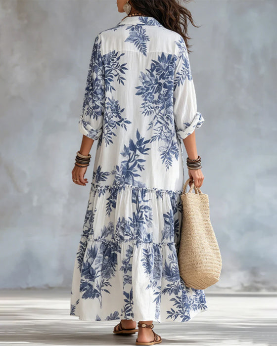 Jurk Casual Print Kraag