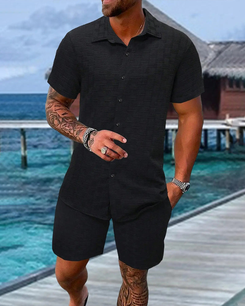 Sets Ruit Polo Kraag Casual Heren