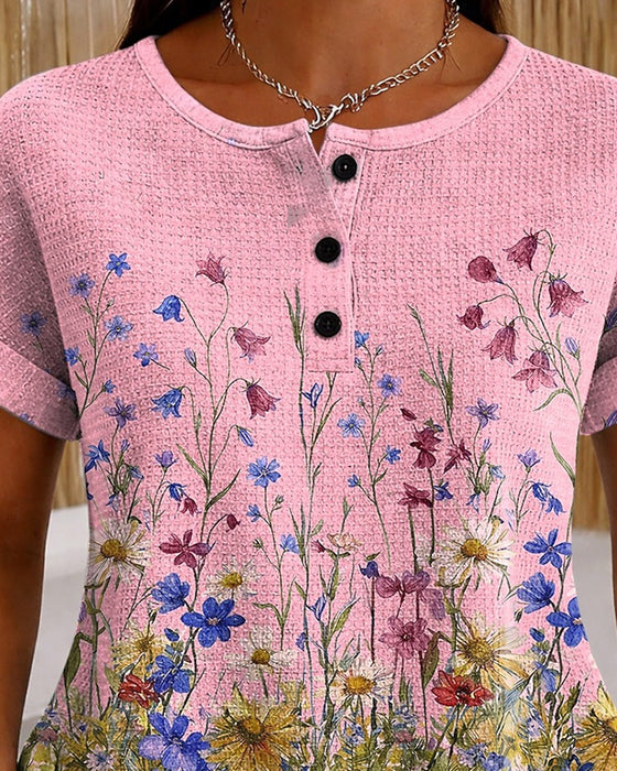 Top Henley Wilde Bloem Daisy Wafel