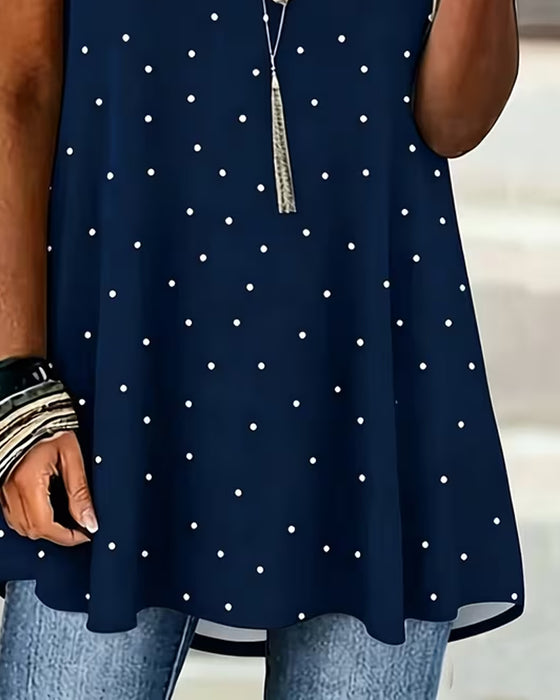 Blouse Polka Dot A-Lijn Korte Mouw