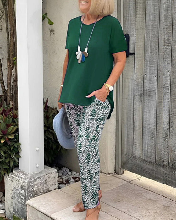Set Effen Kleur Print Casual