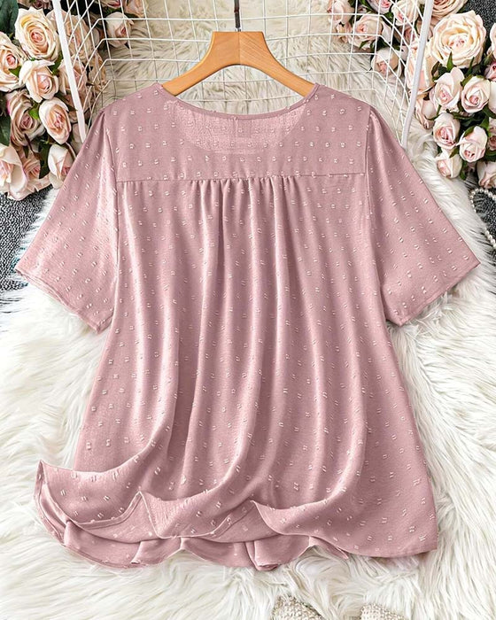 Blouse Rondhals Mode Casual