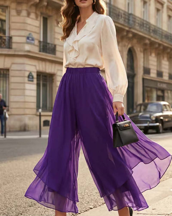 Broek Los Asymmetrisch Casual Breed Been