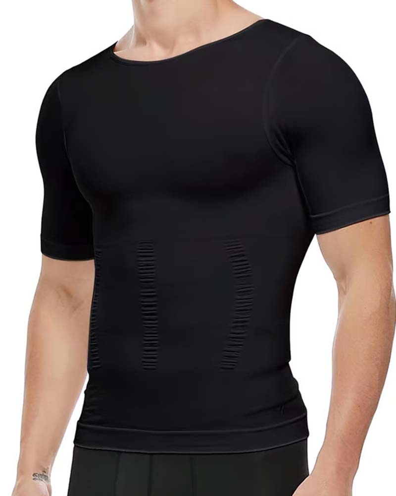 T-Shirt Heren Korte Mouw Slankmakend