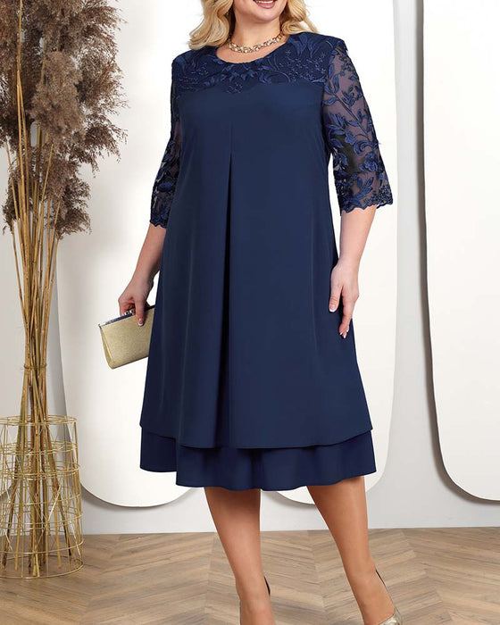 Jurk casual losse geborduurde chiffon