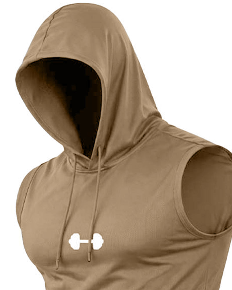 Tank Top Hoodie Sweatshirt Mouwloos Trekkoord