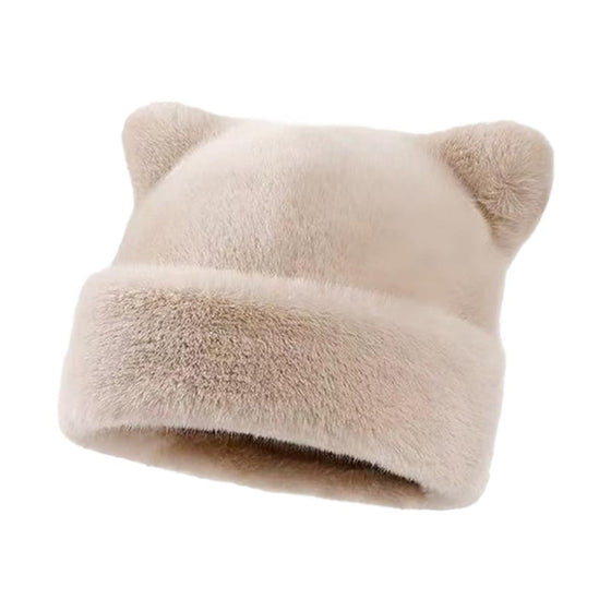 Hoed Luipaardprint Pluche Kattenoor