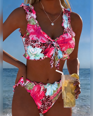 Bikinis Bloemen Luipaard Patchwerk