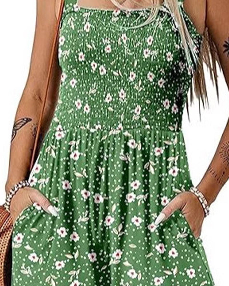 Jumpsuit bloemen casual bandjumpsuit