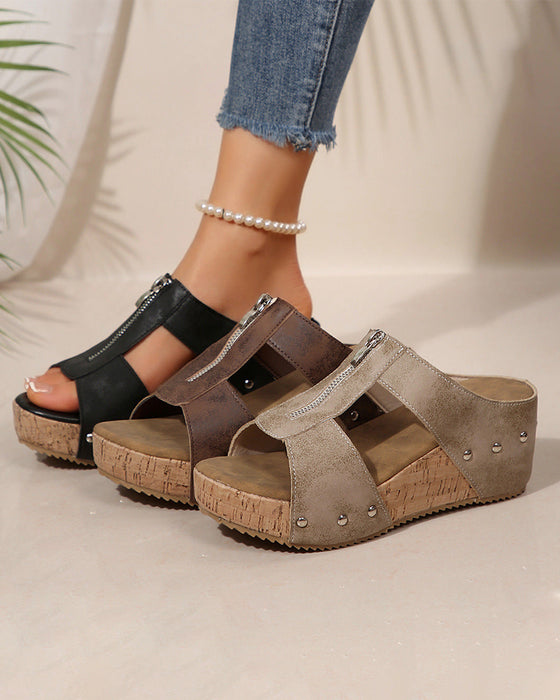 Sandalen Rits Sleehak Casual