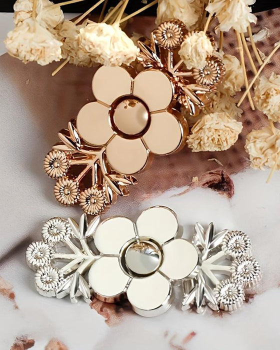 4-Delig Bloemenpatroon Denim Riemverstrakker