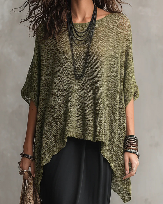 Pullover Effen Onregelmatig Los