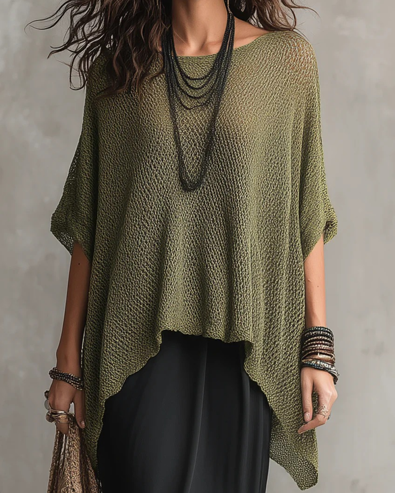 Pullover Effen Onregelmatig Los