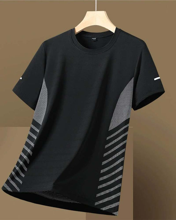 T-Shirt Zijstreep Heren Ijs Zijde