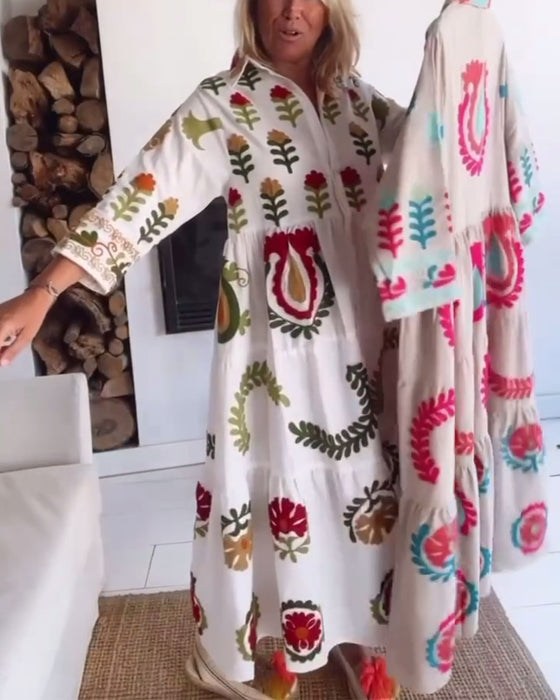 Jurk Bloemen Grafische Print