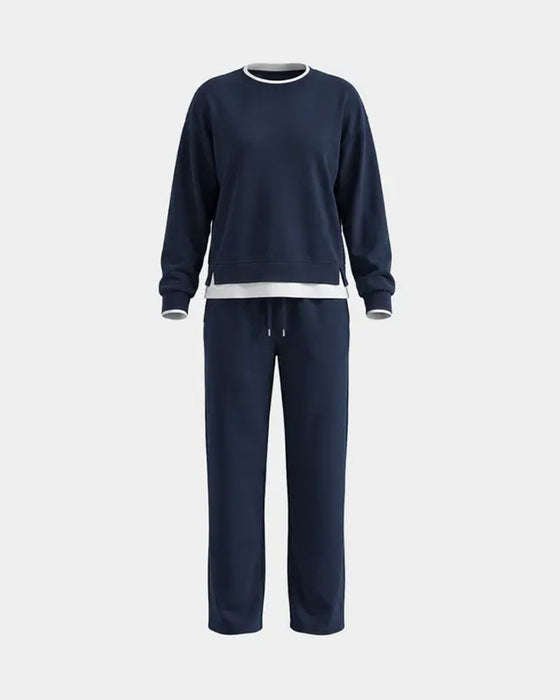 Set Effen Kleur Lange Mouwen Tweedelig