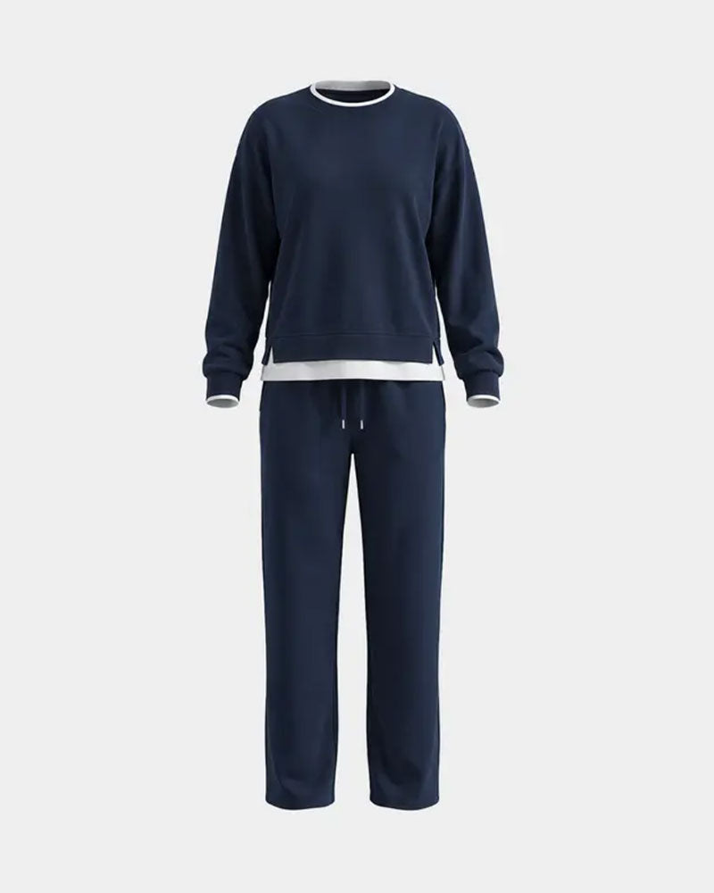 Set Effen Kleur Lange Mouwen Tweedelig