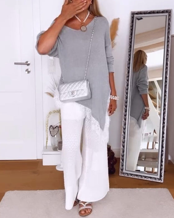 Pullover Off-Shoulder Zoom Onregelmatig