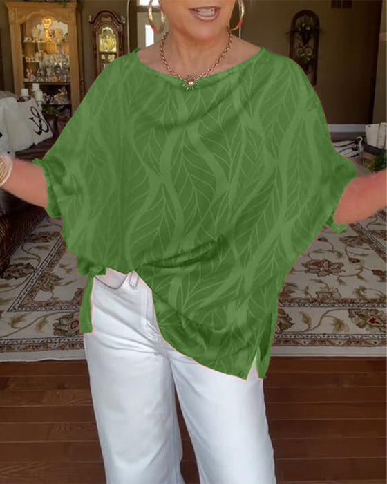 Blouse Ronde Hals Los Bedrukt