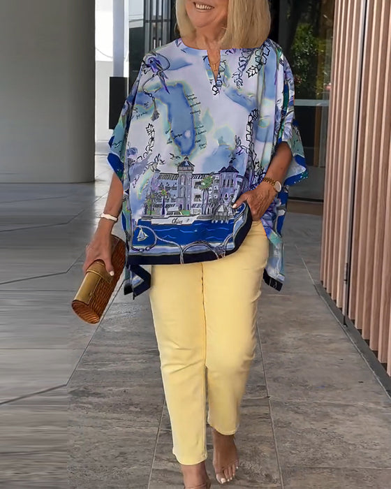 Blouse Vleermuismouw Print
