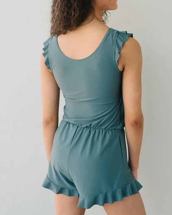 Badpak uit één stuk met ingebouwde beha