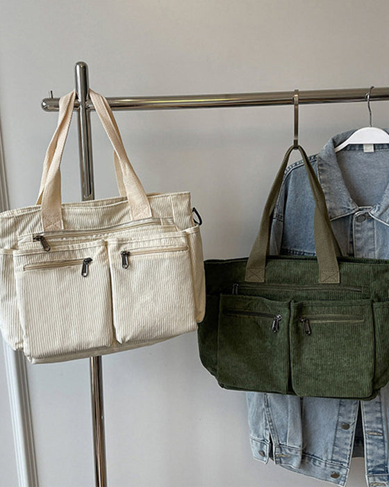 Effen kleur corduroy tas