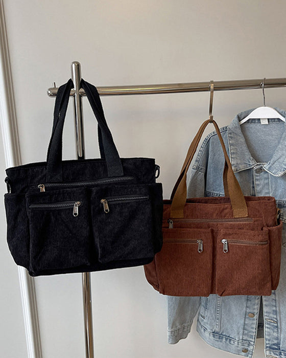 Effen kleur corduroy tas