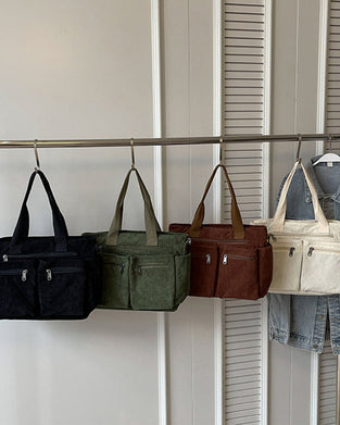 Effen kleur corduroy tas