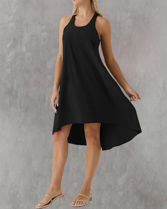 Jurk Ingebouwde Bh Onregelmatig Mouwloos Vest