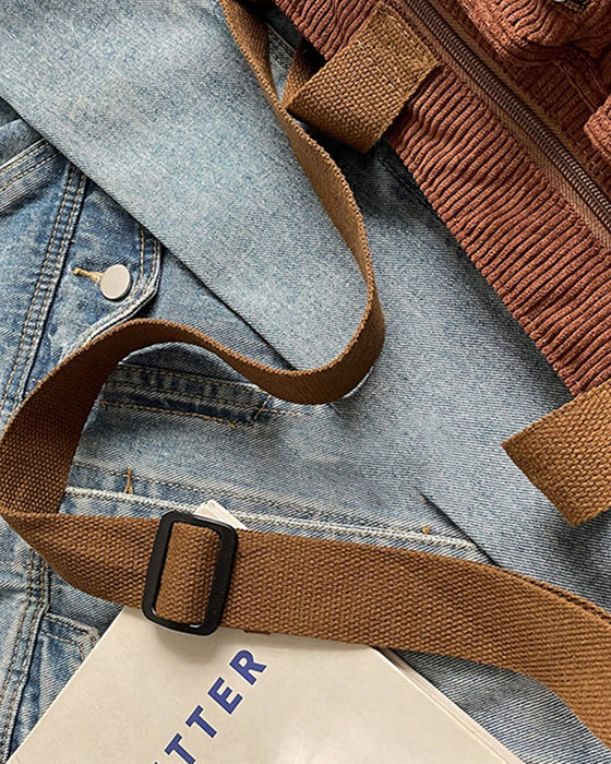 Effen kleur corduroy tas